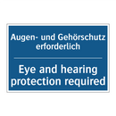 Augen- und Gehörschutz erforderlich/.../ - Eye and hearing protection required/.../