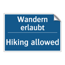 Wandern erlaubt - Hiking allowed