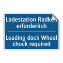 Ladestation Radkeil erforderlich/.../ - Loading dock Wheel chock required/.../