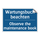 Wartungsbuch beachten - Observe the maintenance book