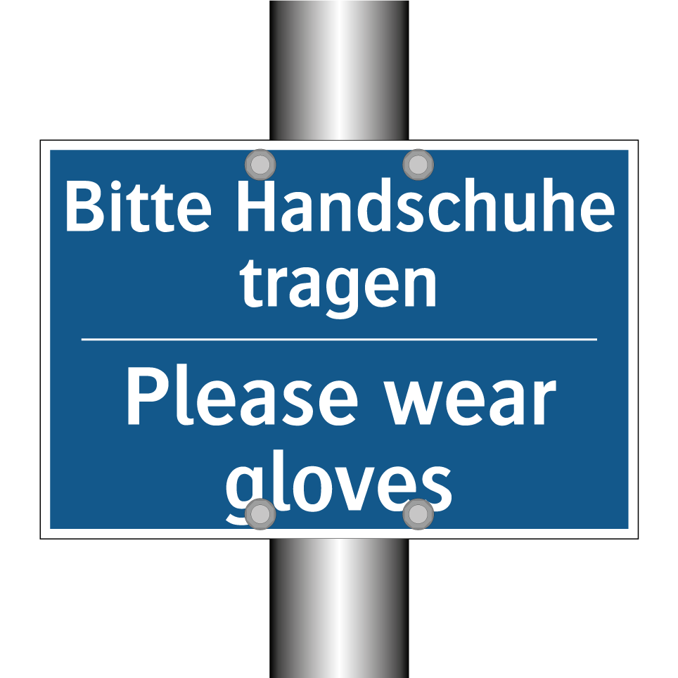 gebotsschild handschuhe tragen Kauf Bitte Handschuhe tragen - Please wear gloves schild | SignOnline