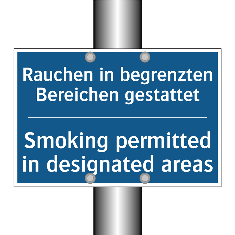 Rauchen in begrenzten Bereichen /.../ - Smoking permitted in designated /.../