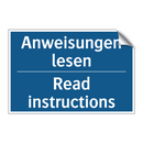 Anweisungen lesen - Read instructions