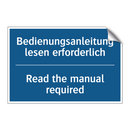 Bedienungsanleitung lesen erforderlich/.../ - Read the manual required