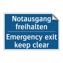 Notausgang freihalten - Emergency exit keep clear