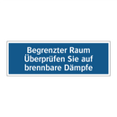 Begrenzter Raum Überprüfen Sie auf brennbare Dämpfe