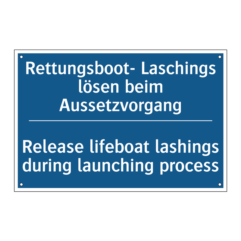 Rettungsboot- Laschings lösen /.../ - Release lifeboat lashings during /.../