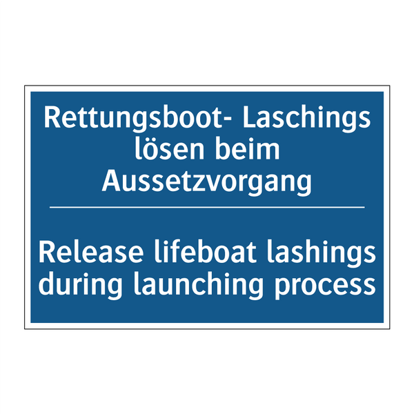 Rettungsboot- Laschings lösen /.../ - Release lifeboat lashings during /.../