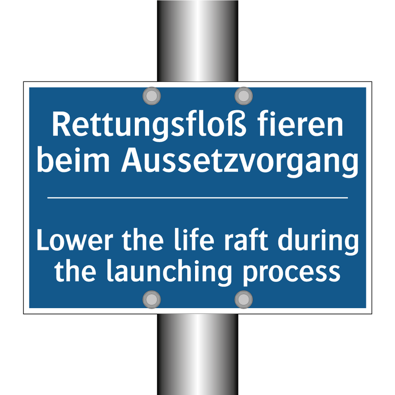 Rettungsfloß fieren beim Aussetzvorgang/.../ - Lower the life raft during the /.../