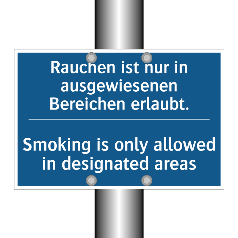 Rauchen ist nur in ausgewiesenen /.../ - Smoking is only allowed in designated /.../