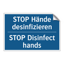 STOP Hände desinfizieren - STOP Disinfect hands