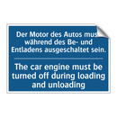 Der Motor des Autos muss während /.../ - The car engine must be turned /.../