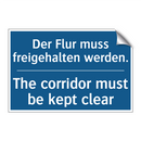 Der Flur muss freigehalten werden./.../ - The corridor must be kept clear/.../