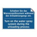 Schalten Sie das Wassersprühsystem /.../ - Turn on the water spray system /.../