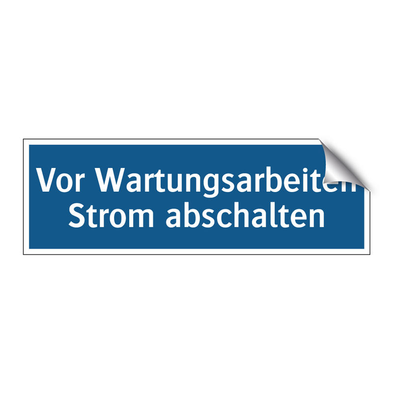 Vor Wartungsarbeiten Strom abschalten