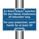 Zu Ihrem Schutz, waschen Sie Ihre /.../ - For your protection, wash hands /.../