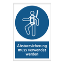 Absturzsicherung muss verwendet werden