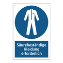 Säurebeständige Kleidung erforderlich