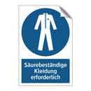 Säurebeständige Kleidung erforderlich