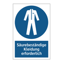 Säurebeständige Kleidung erforderlich