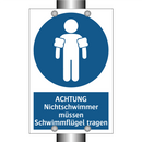 ACHTUNG Nichtschwimmer müssen Schwimmflügel tragen