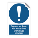 Begrenzter Raum Nur funkenfreie Werkzeuge benutzen