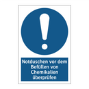 Notduschen vor dem Befüllen von Chemikalien überprüfen