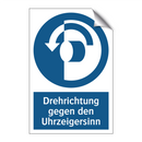 Drehrichtung gegen den Uhrzeigersinn