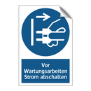 Vor Wartungsarbeiten Strom abschalten