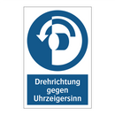 Drehrichtung gegen Uhrzeigersinn