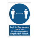 Auch im Pausenraum muss ein Sicherheitsabstand eingehalten werden.