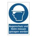 Augenschutz und Helm müssen getragen werden