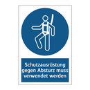 Schutzausrüstung gegen Absturz muss verwendet werden