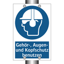 Gehör-, Augen- und Kopfschutz benutzen