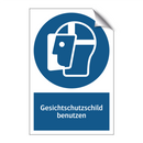 Gesichtschutzschild benutzen