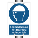 Kopfbedeckung mit Haarnetz erforderlich