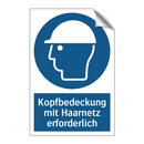 Kopfbedeckung mit Haarnetz erforderlich