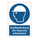 Kopfbedeckung mit Haarnetz erforderlich