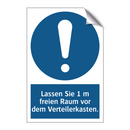 Lassen Sie 1 m freien Raum vor dem Verteilerkasten.