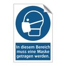 In diesem Bereich muss eine Maske getragen werden.
