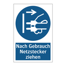 Nach Gebrauch Netzstecker ziehen