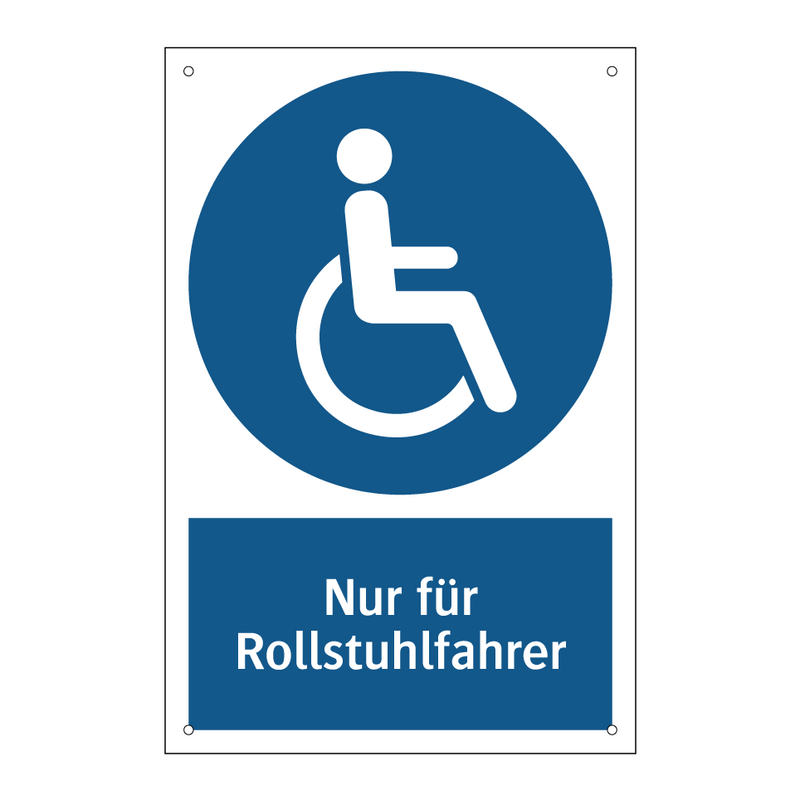 V Safety Behindertensymbol-Schild Aus Aluminium, 76 Mm Durchmesser, Mit Befestigung