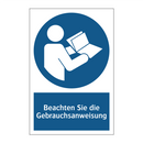 Beachten Sie die Gebrauchsanweisung