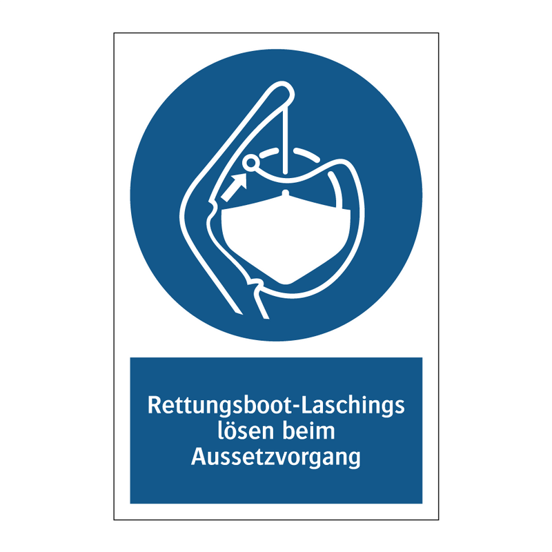 Rettungsboot-Laschings lösen beim Aussetzvorgang