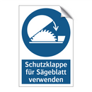 Schutzklappe für Sägeblatt verwenden