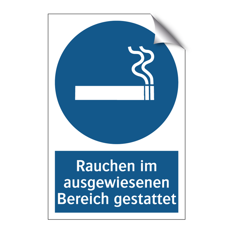 Rauchen im ausgewiesenen Bereich gestattet