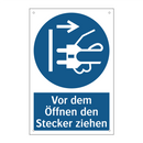 Vor dem Öffnen den Stecker ziehen