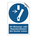 Vor Wartungs- oder Reparaturarbeiten den Stecker ziehen.