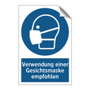 Verwendung einer Gesichtsmaske empfohlen