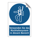 Verwenden Sie das Rückhaltesystem in diesem Bereich